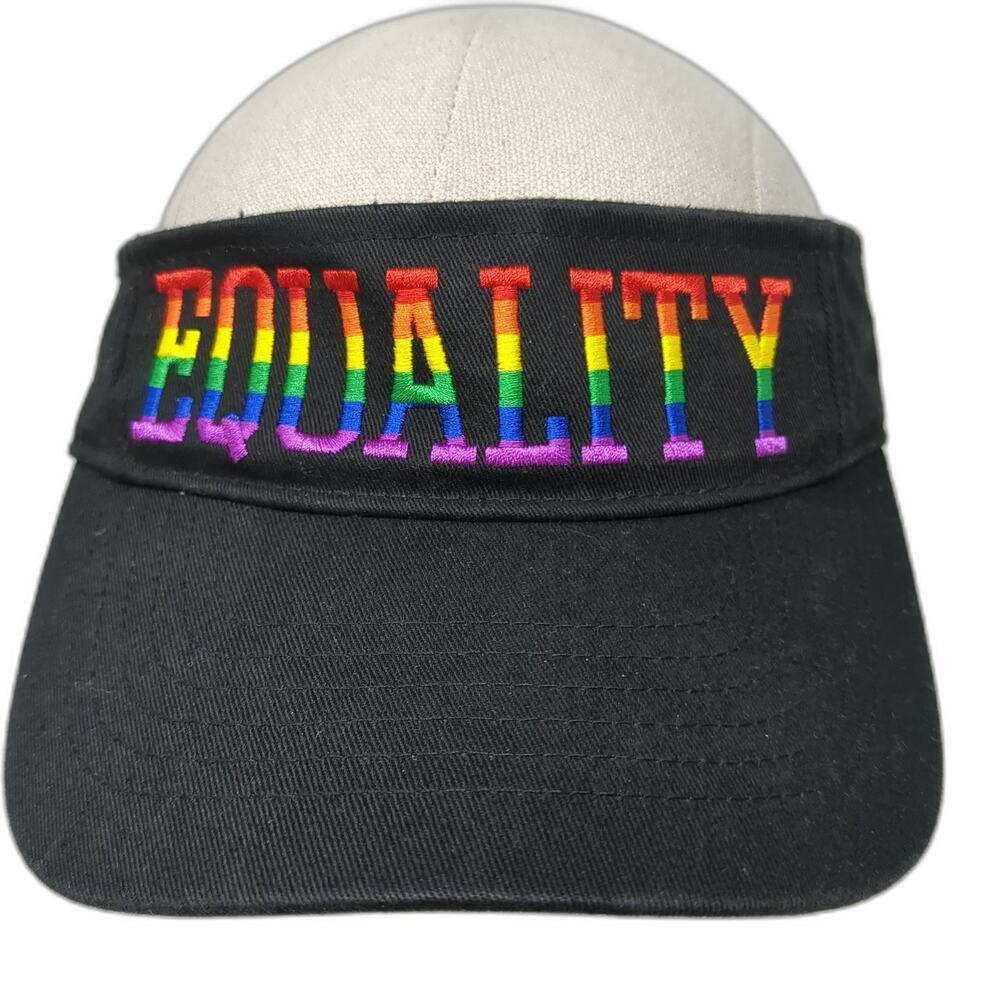 Equality Strapback Sun Visor Cap Black One Size Embroidered Spencer's Gifts Llc